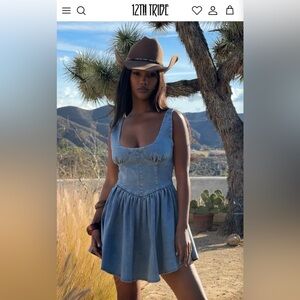 KIT LIGHT DENIM DROP WAIST MINI DRESS